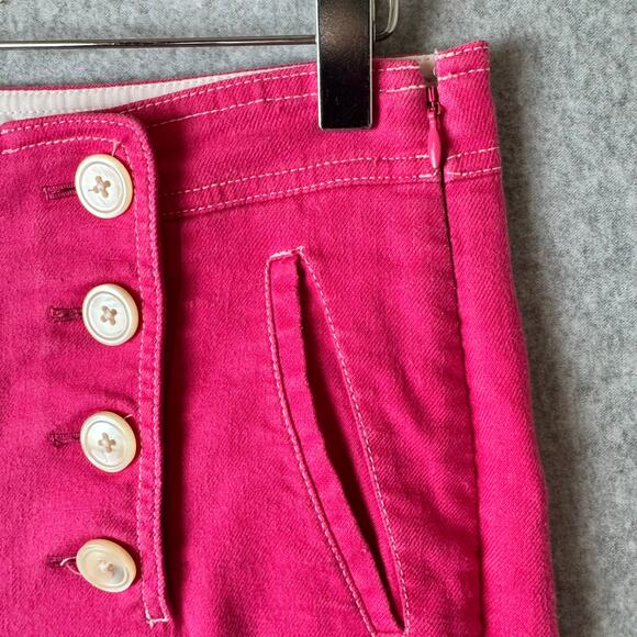 J.Crew Peyton Sailor Pant Stretch Linen Size 6 Soft Fuchsia Pink Retro Preppy - Picture 7 of 15